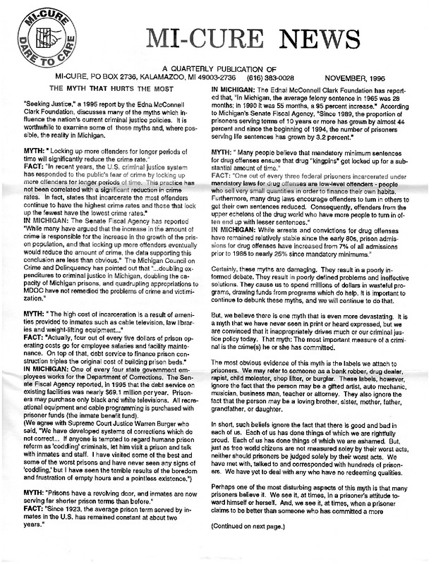 MI-CURE News (November 1996)