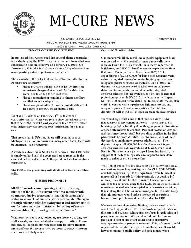 MI-CURE News (February 2014)