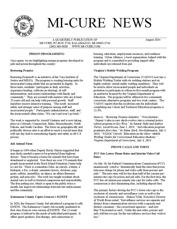MI-CURE News (August 2024)
