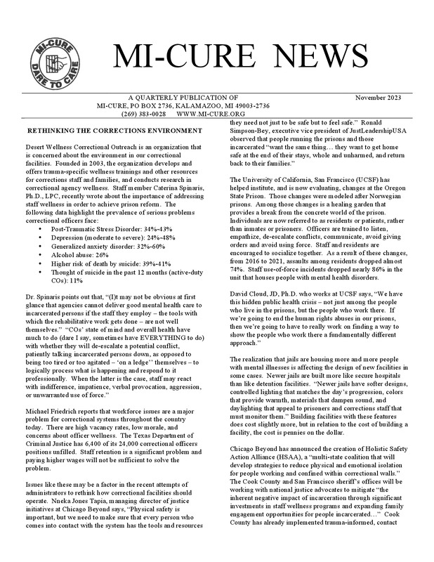 MI-CURE News (November 2023)