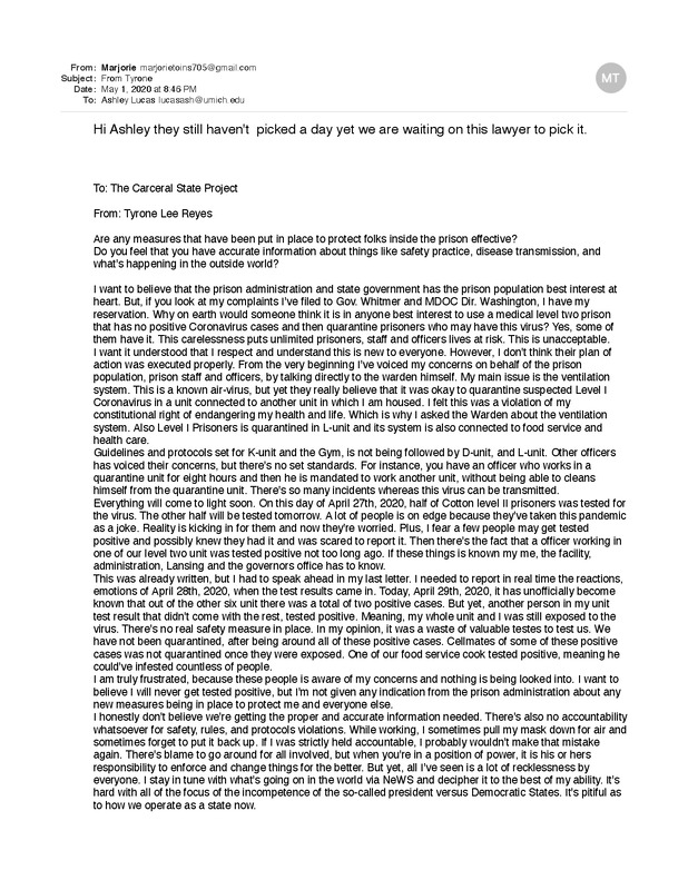 Reyes, Tyrone Lee Written Testimonial [4]