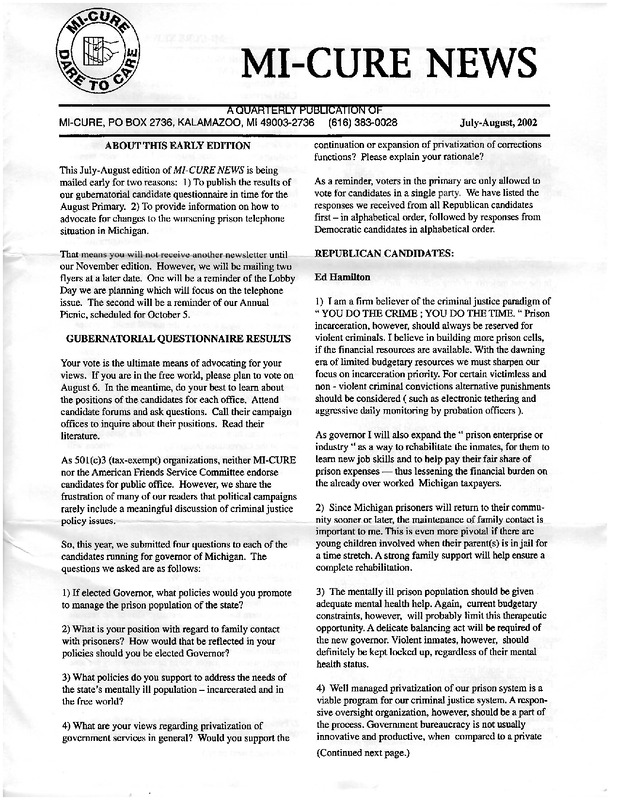 MI-CURE News (July-August 2002)