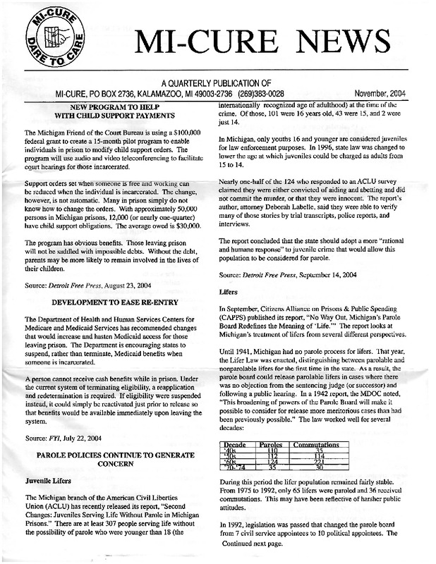 MI-CURE News (November 2004)