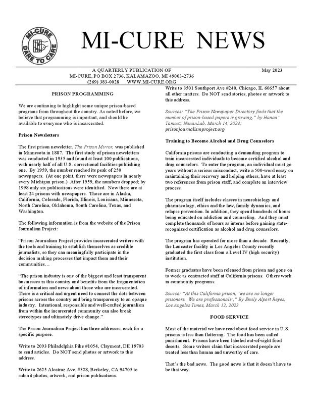 MI-CURE News (May 2023)