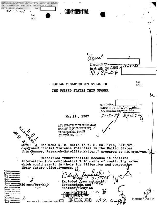 Racial Violence Potential in The United States this Summer (1967)