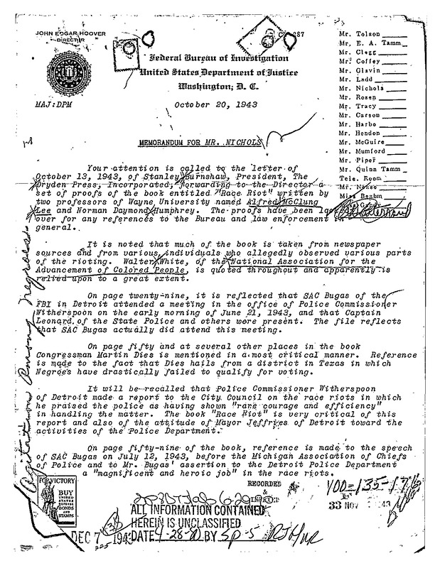 Response to Race Riot Book & Foreign Influence in the Black Community