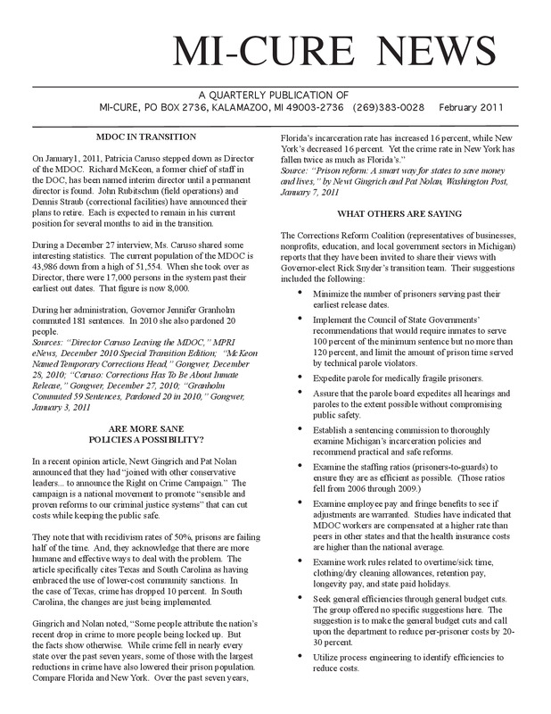 MI-CURE News (February 2011)