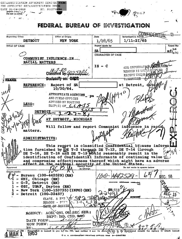 Communist Influence in Racial Matters Internal Report #2 (January 1965)