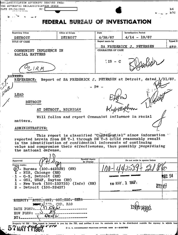 Communist Influence in Racial Matters Internal Report #11 (April 1967)