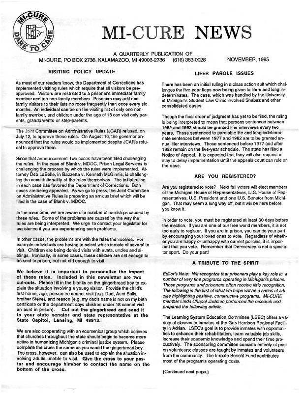 MI-CURE News (November 1995)