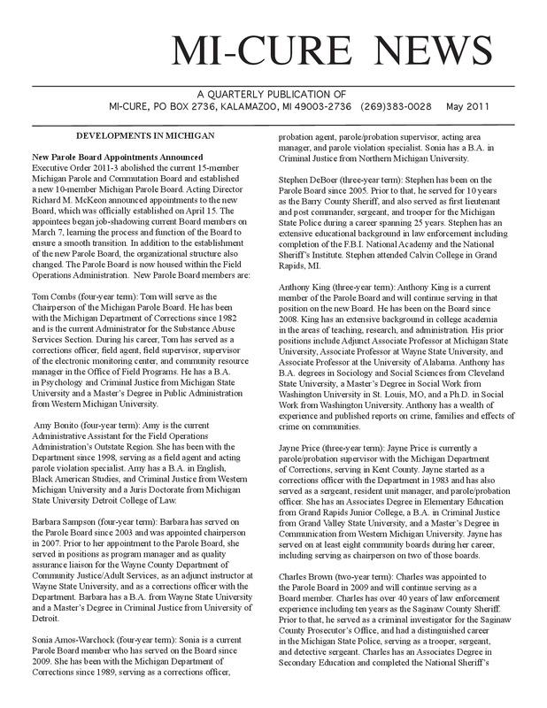 MI-CURE News (May 2011)