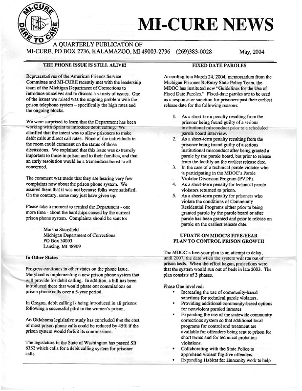 MI-CURE News (May 2004)