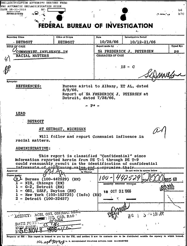 Communist Influence in Racial Matters Internal Report #9 (October 1966)