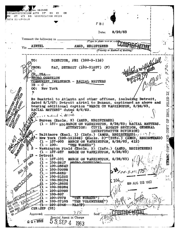 Surveillance of Detroit Participants in the March on Washington (2)