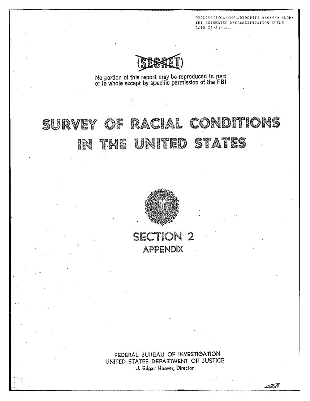 Survey of Racial Conditions in the United States: Section 2 (Appendix)