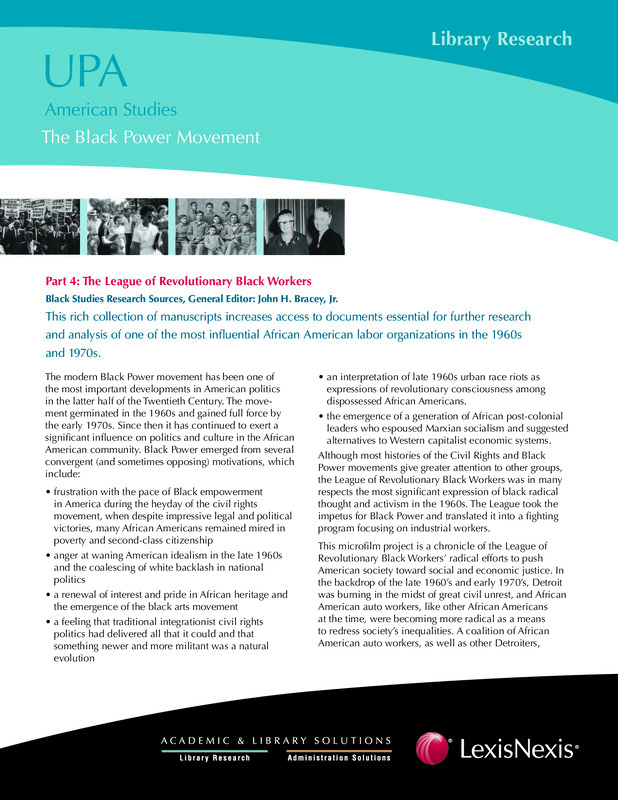 UPA American Studies: The Black Power Movement - League of Revolutionary Black Workers #1