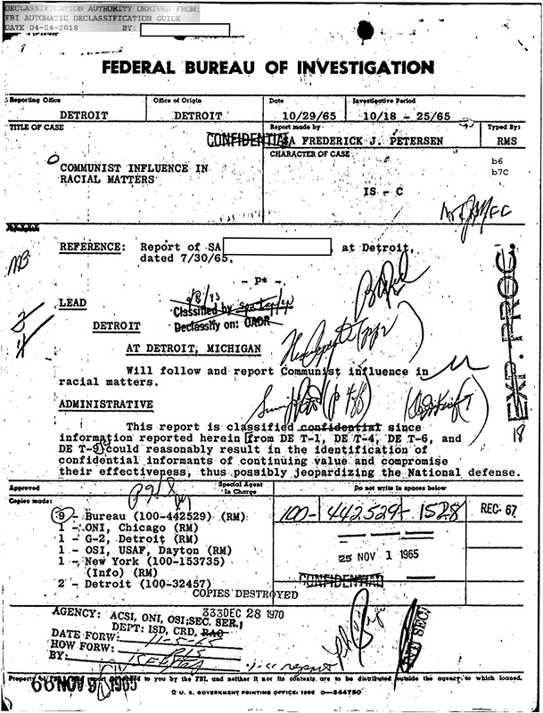 Communist Influence in Racial Matters Internal Report #5 (October 1965)