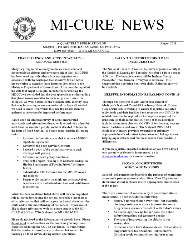 MI-CURE News (August 2021)