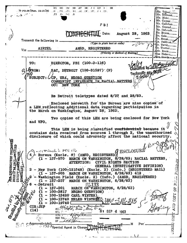 Surveillance of Detroit Participants in the March on Washington (3)