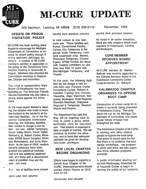 MI-CURE News (November 1990)