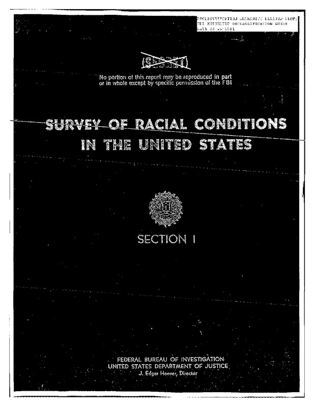 Survey of Racial Conditions in the United States: Section 1