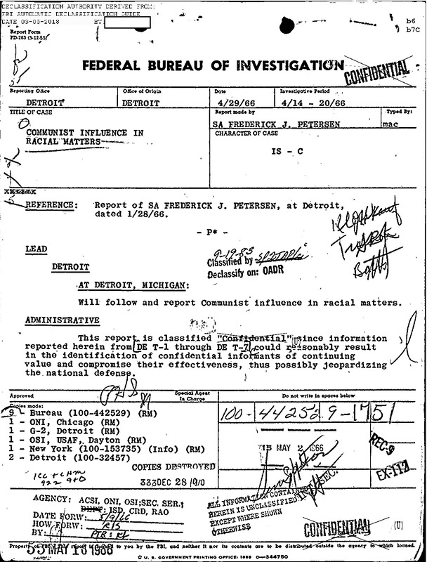 Communist Influence in Racial Matters Internal Report #7 (April 1966)