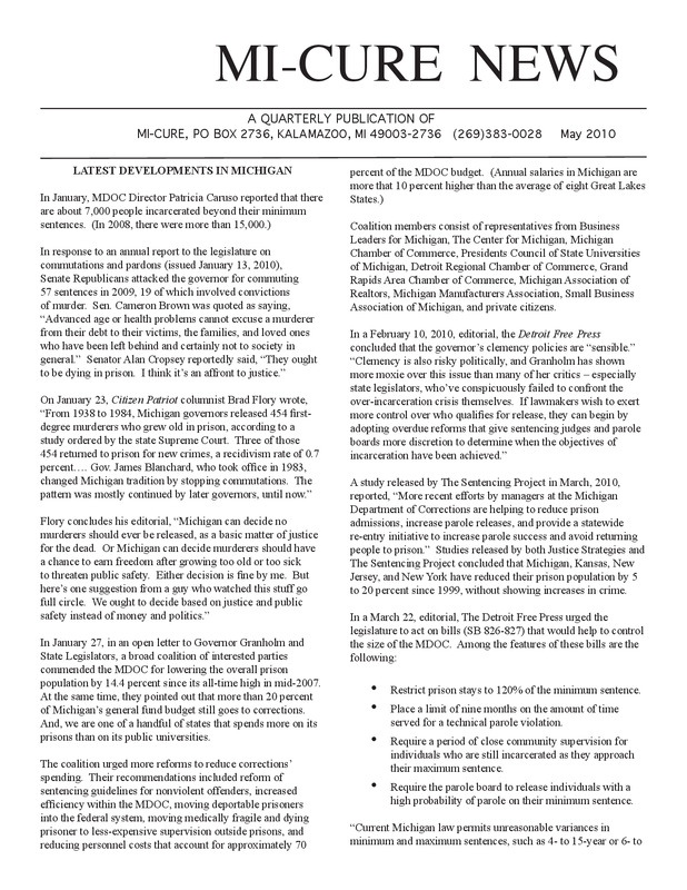 MI-CURE News (May 2010)