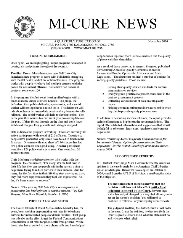 MI-CURE News (November 2024)