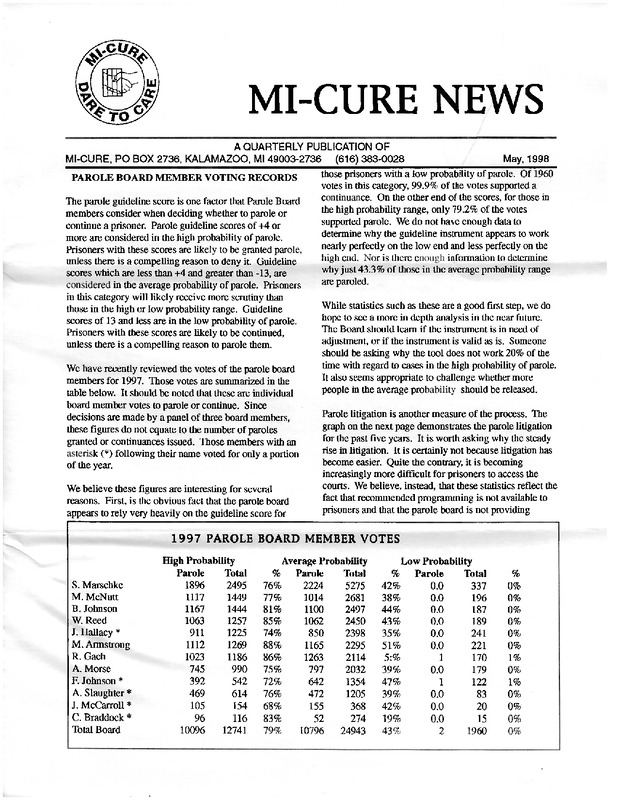 MI-CURE News (November 1998)