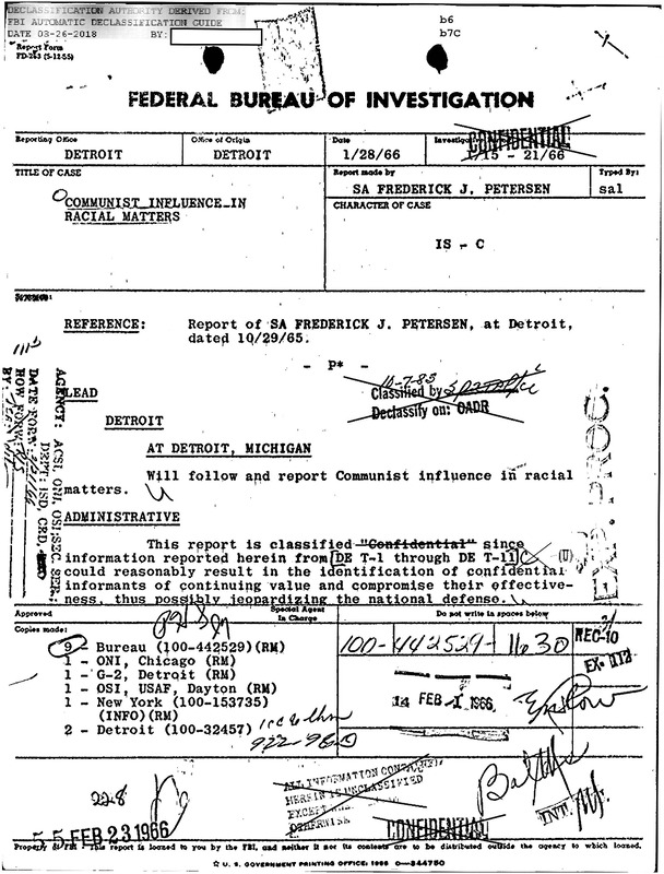 Communist Influence in Racial Matters Internal Report #6 (January 1966)