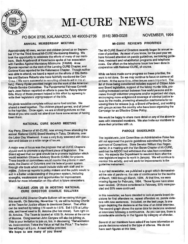 MI-CURE News (November 1994)