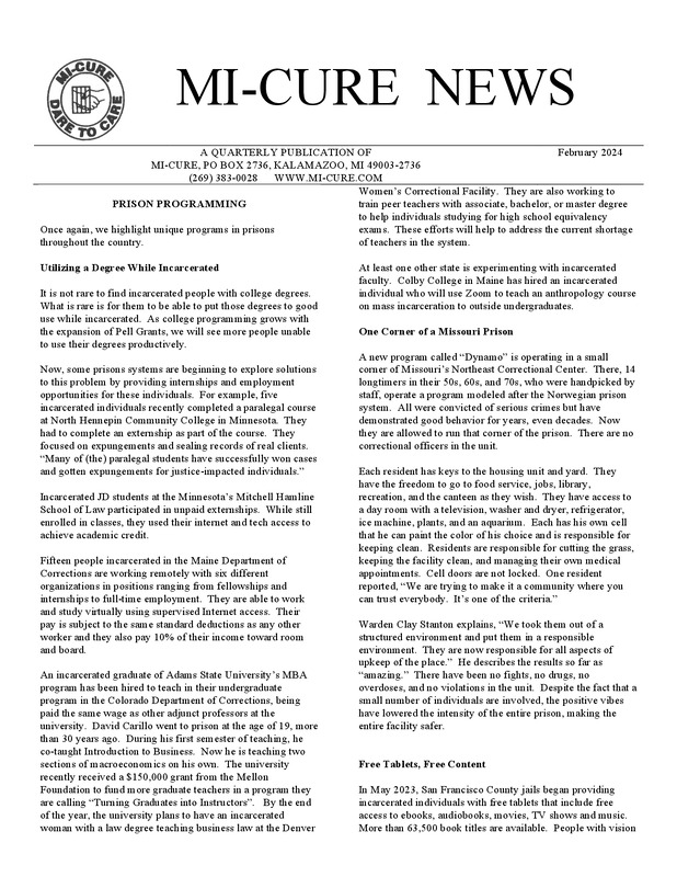 MI-CURE News (February 2024)