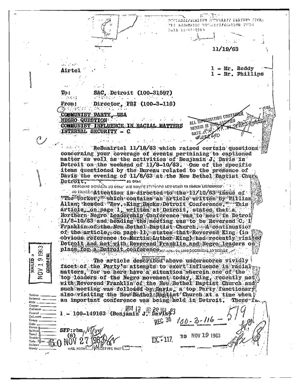 Investigation of Benjamin J. Davis