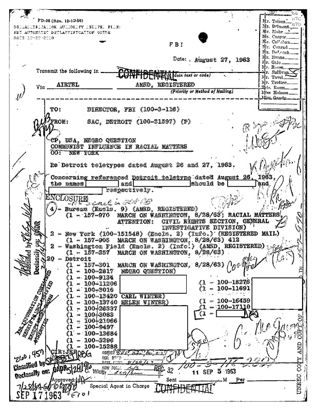 Surveillance of Detroit Participants in the March on Washington (4)