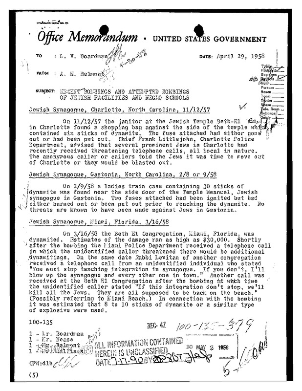 Dynamite Bombings of Jewish Facilities