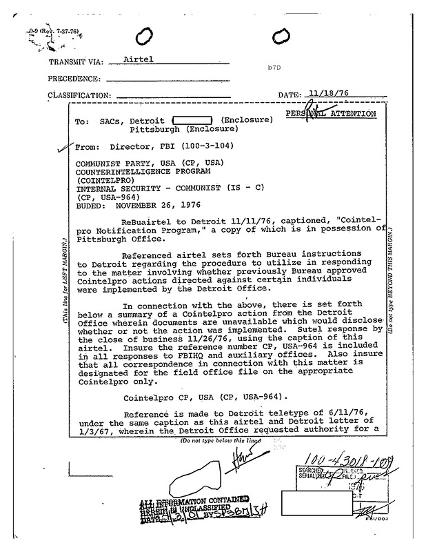 FBI COINTELPRO-New Left Targets & Tactics in the Detroit Metro (2)