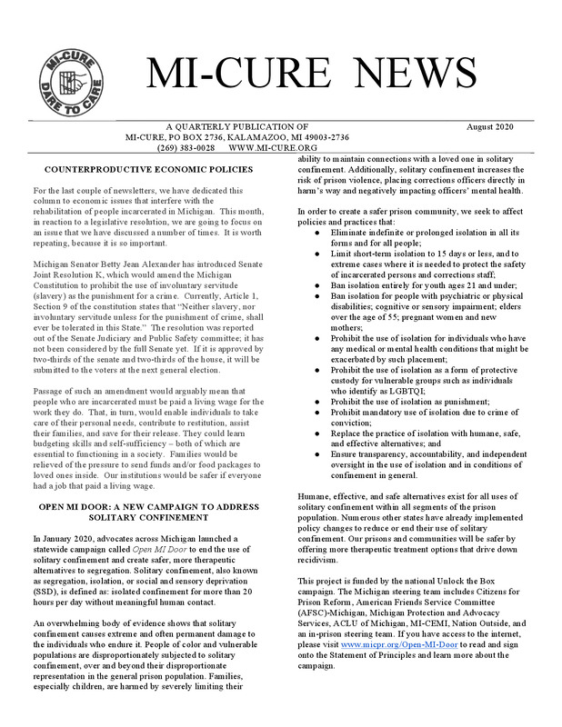 MI-CURE News (August 2020)