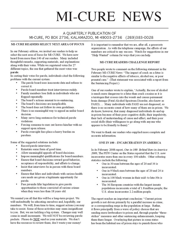 MI-CURE News (May 2008)
