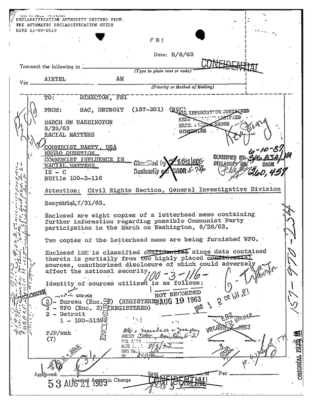 CPUSA & The March on Washington Investigation