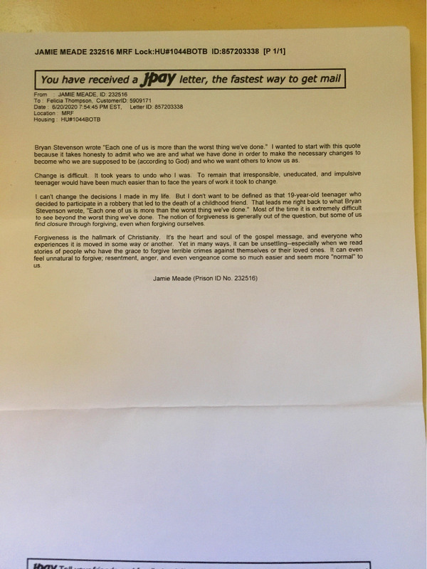 Jamie, Meade Written Testimonial [2]