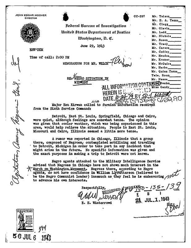 Memo on Black Unrest in the Midwest #2