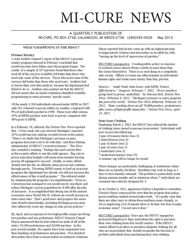 MI-CURE News (May 2012)