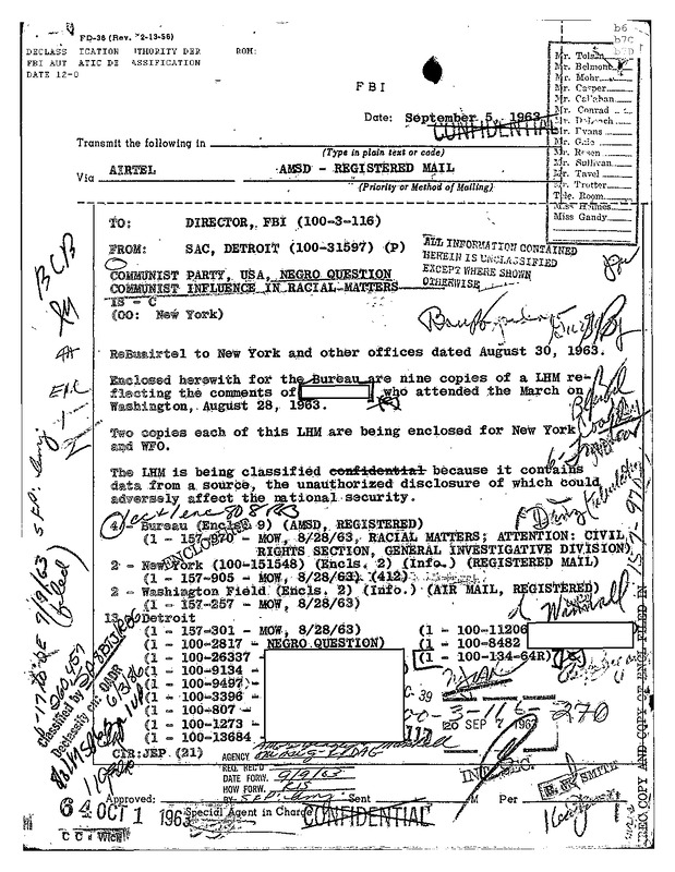 Surveillance of Detroit Participants in the March on Washington (5)