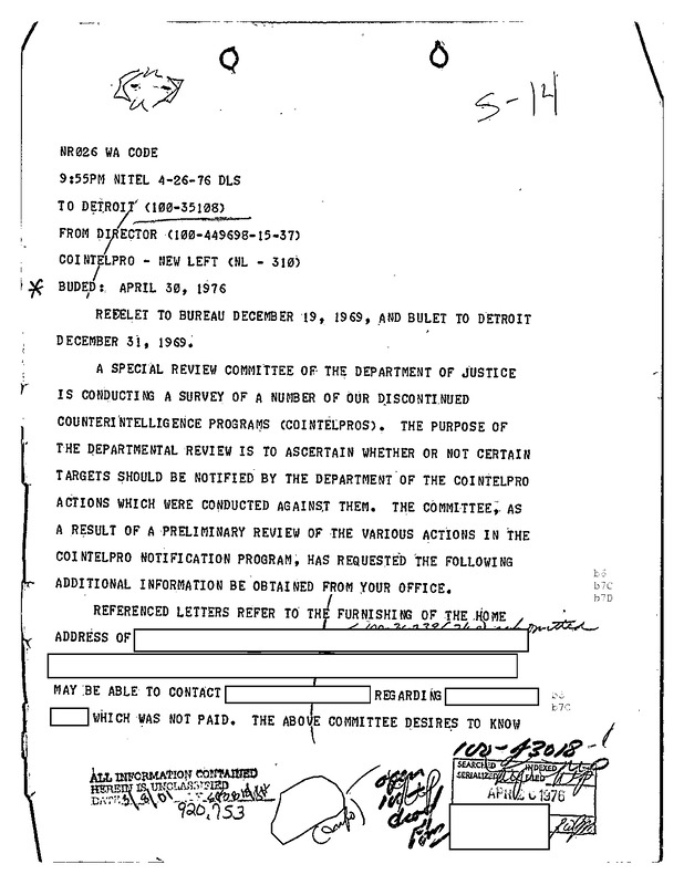 FBI COINTELPRO-New Left Targets & Tactics in the Detroit Metro (3)