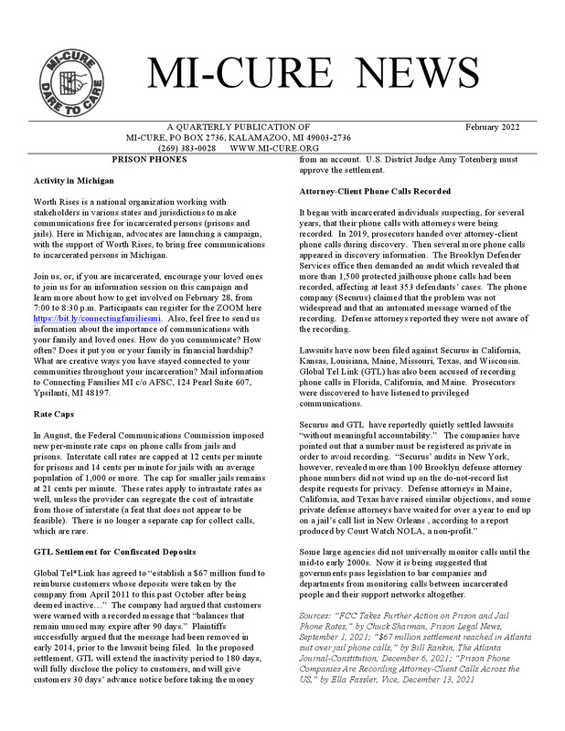 MI-CURE News (February 2022)