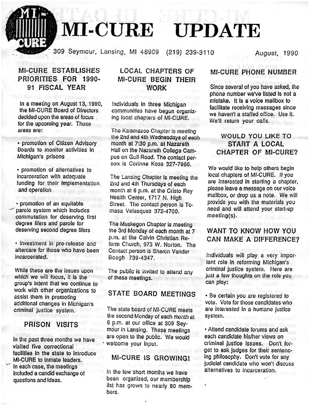 MI-CURE News (August 1990)