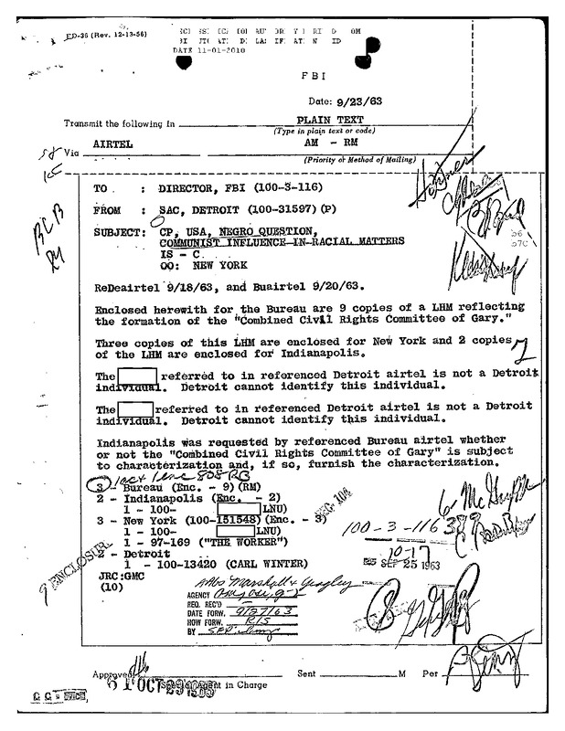 Combined Civil Rights Committee of Gary’s Response to the 16th Street Baptist Church Bombing