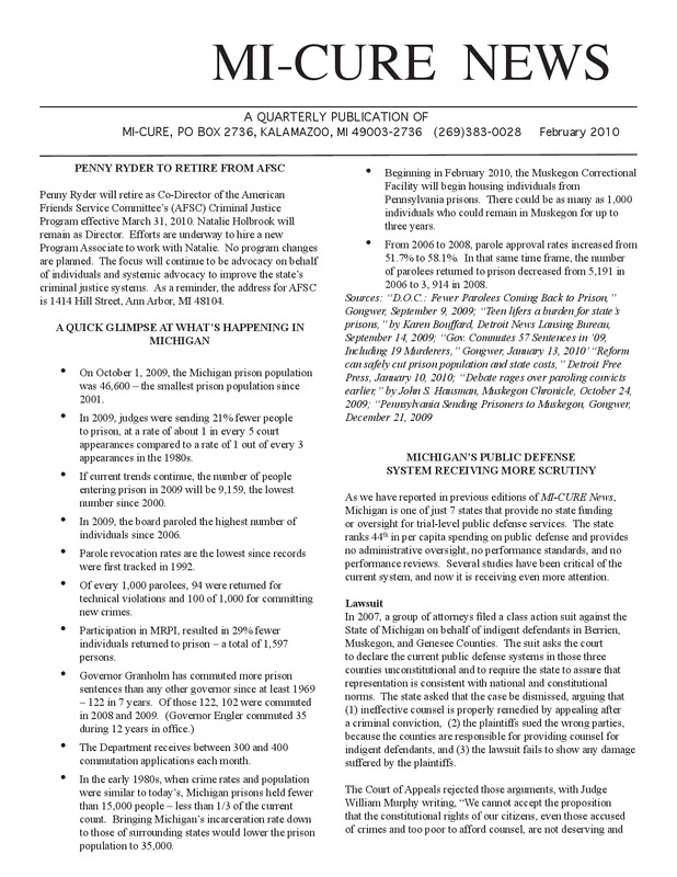 MI-CURE News (February 2010)