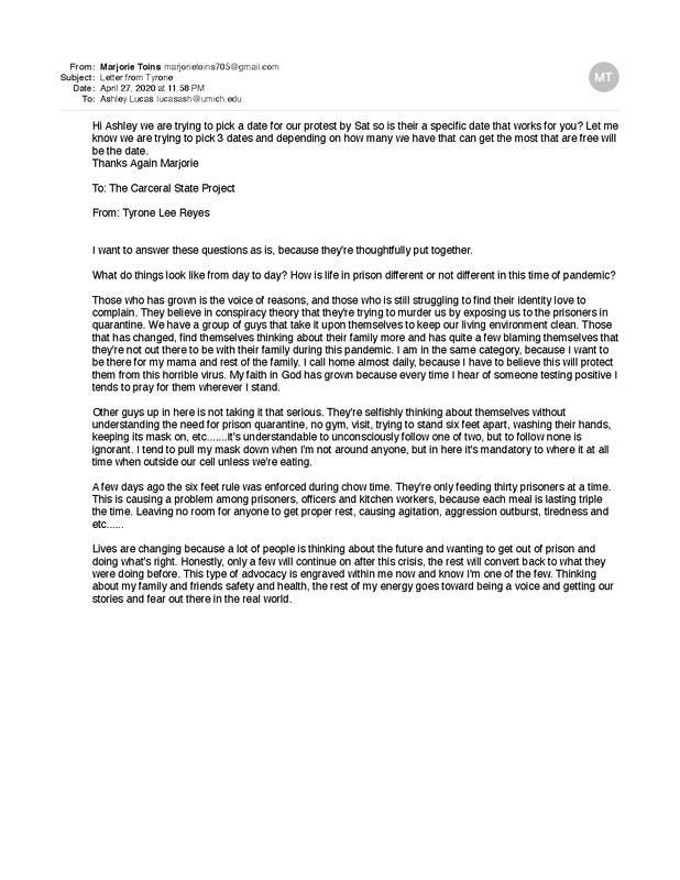 Reyes, Tyrone Lee Written Testimonial [2]