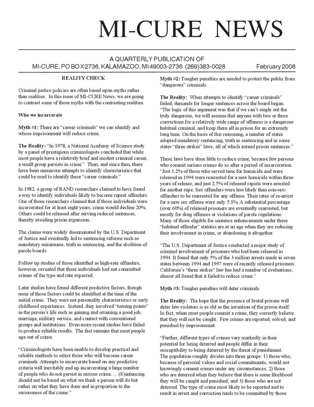 MI-CURE News (February 2008)